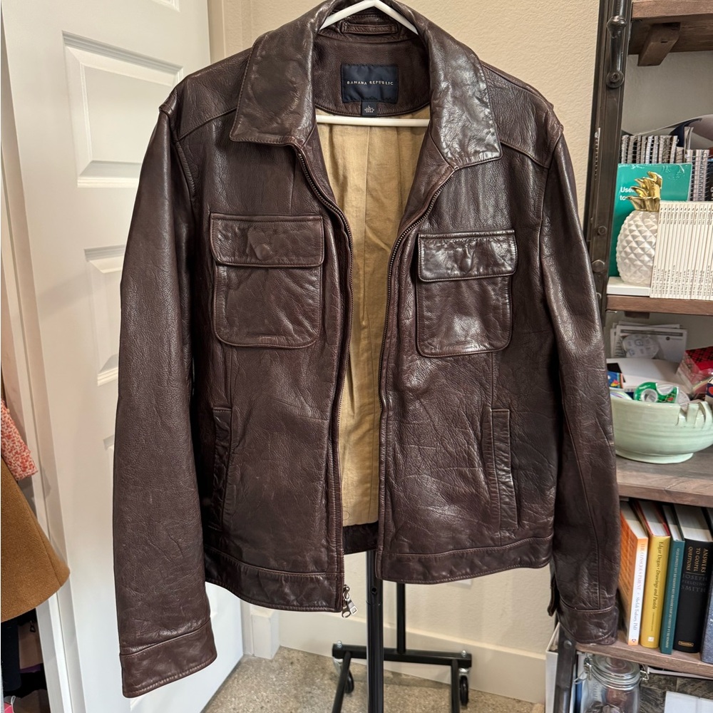 Banana Republic Dark Brown Leather Jacket